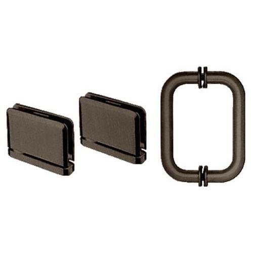 CRL Oil Rubbed Bronze Prima Shower Pull and Hinge Set Frameless Glass Door