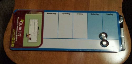 Quartet Magnetic Dry-Erase Boad Blue Week with Dry Erase Marker and Magnets