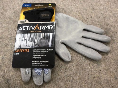 ANSELL ActivArmr CARPENTER WORK SAFETY GLOVE #97-006 ~ LARGE  Jobsite Cut Gloves