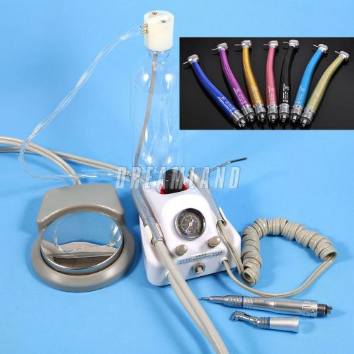 Dental Lab Portable Turbine Unit 4H work w/ compressor High Low Speed Handpiece