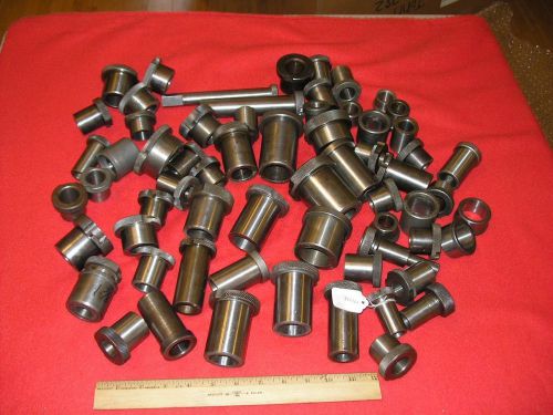 Lot of 52 miscellaneous brand &amp; size drill jig bushings guides larger ones for sale