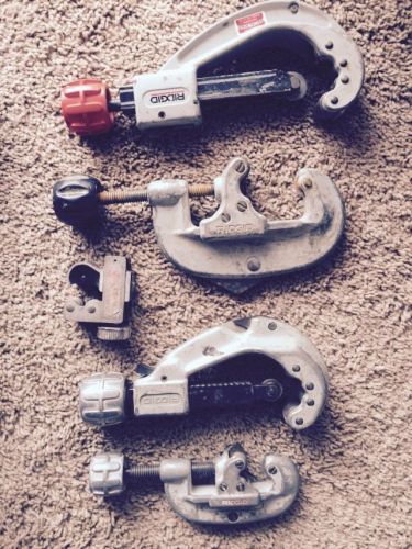 4 Ridged Pipe Cutters &amp; 1 Malco Pipe Cutter