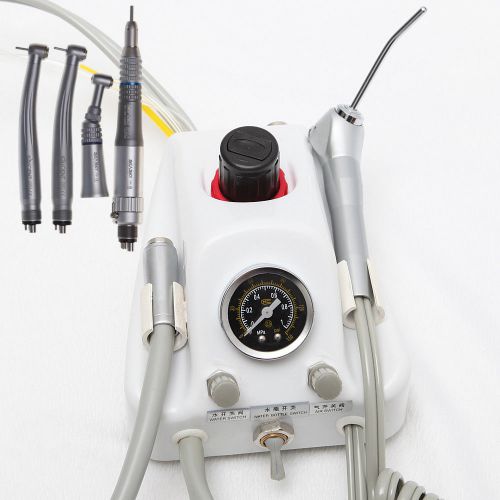 Dental Portable Turbine Unit 4H Work w/ Compressor + High Low Speed Handpiece