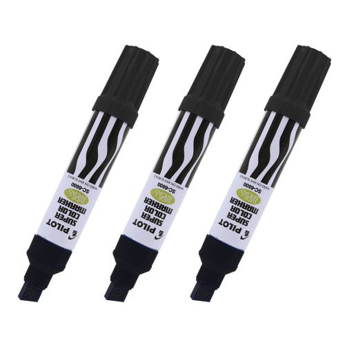 3 pilot jumbo permanent markers chisel tip black for sale