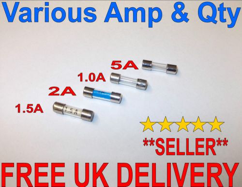 Car auto mini tiny radio fuses 1amp 1.5amp 2amp 5amp size 200mm long x 5mm dia for sale