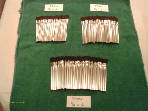 New 150 PC SET ACID/FLUX BRUSHES (50) PCS EA VARIETY SET 1/4-3/8-1/2&#034;  x 6&#034; LONG