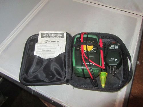 Greenlee DM-20 Multimeter GT-11 Voltage Detector GT-10 Outlet Circuit Tester Set