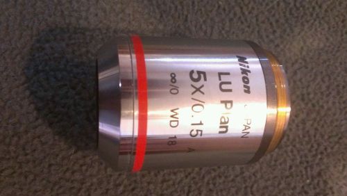 Nikon LU Plan 5x/0.15 A, WD 18.0, ?/0 BD, Microscope Objective Lens OPTICAL