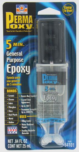5 Minute General Purpose Epoxy bonds ceramic chrome fabric glass metal rubber