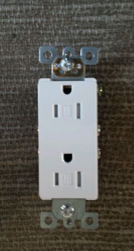 (50 pcs) 15A Decorator Duplex Receptacles 15 Amp Tamper Resistant WHITE Decora