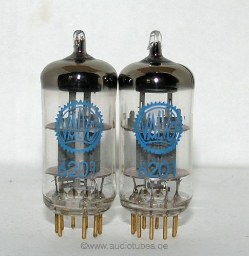 2 nos tubes Valvo pinch waist 6201 ECC801s 12AT7W.(503049) Hamburg plant  1959