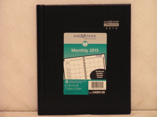 DayMinder G400H-00 Monthly Planner Hardcover Jan 2015 thru Dec 2015 Black