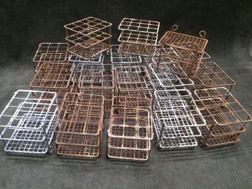 LOT 18 Steel Test Tube Racks, rack lab glass