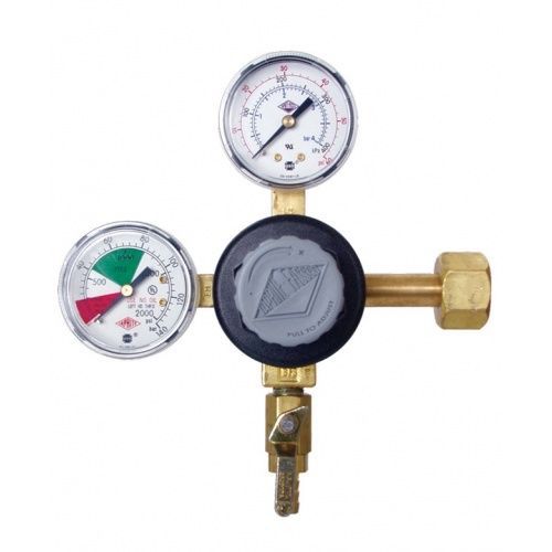 Draft keg beer taprite dual gauge regulator w/single coupler &amp; hoses complete for sale