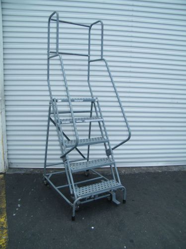 Cotterman 5 step 350lb rolling step ladder handle platform isle warehouse SoCal