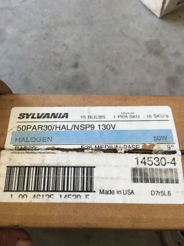 (1) Case of 15 Sylvania Capsylite PAR 30 Halogen Bulbs 50 Watt