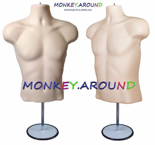 MALE MANNEQUIN FLESH DRESS BODY TORSO FORM+1 STAND+1 HANGER DISPLAY MEN CLOTHING