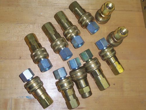 (11) parker b37e  push connect air line couplers brass 3/8&#034; 110cfm industrial for sale