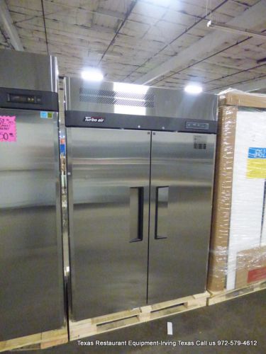 New turbo air 2 door stainless steel freezer on casters, model jf45-2 for sale