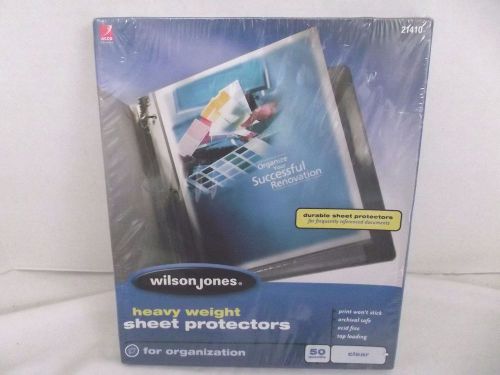 Wilson jones heavy weight sheet protectors nib 50 clear top loading for sale