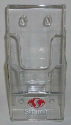 Shamir Clear Upright Brochure Holder 2 Tiered Rectangular 4.5 x 6.75&#034; USG