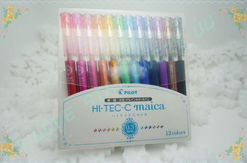 PILOT PEN HI-TEC-C maica LHM-180C3-12C 12 PENS SET GEL PEN 0.3MM WIDTH