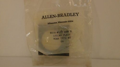 ALLEN BRADLEY LEGEND PLATE ON 800H-W117 *NEW/SEALED PACAKGE*