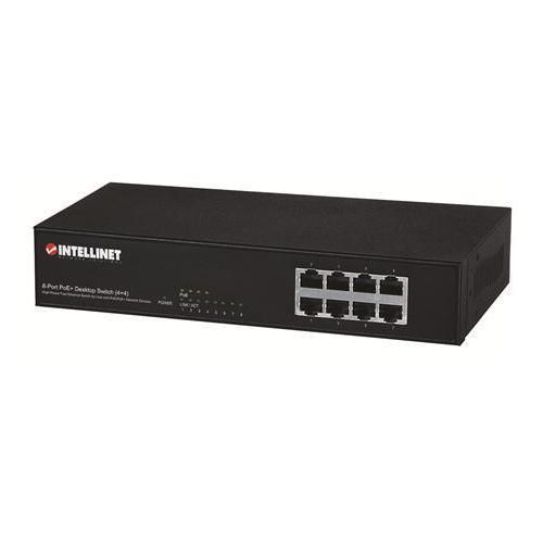 INTELLINET ITL-561051 8 PORT 10/100 SWITCH W/4 PORT POE+ DESK