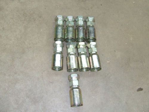 Weatherhead weather head crimp hydraulic hose fittings lot of (9)  1&#034; thread for sale