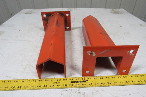 HD 18-1/4&#034; tall 4 Bolt Pallet Rack Frame Protector Orange Teardrop Lot of 2