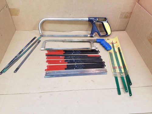 2 Hacksaw set Stanley #408 Contractor Grade &amp; assorted hacksaw blades