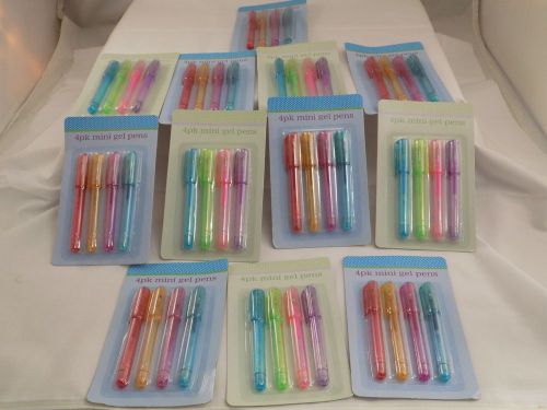 LOT OF 12 PACKS OF 4 (48) MINI GEL PENS MULTI COLOR SCHOOL OFFICE SUPPLIES ST40