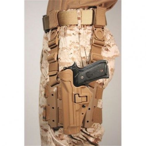 Blackhawk 430504ct-l serpa lvl 2 tact holster tan polymer lh for beretta 92 for sale