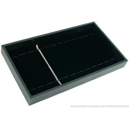 12 Slot Bracelet Watch Display Black Velvet Travel Tray