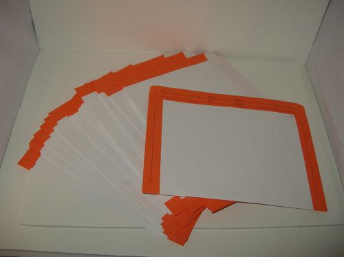 ORANGE BORDER FILE FOLDER 8 X 11 3/4 541880/32350 28 LB WHITE KRAFT 250/BOX