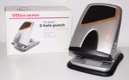 OFFICE DEPOT 40 SHEET 2 HOLE PUNCH NIB 275-819 ADJUSTABLE PADDED HANDLE PAPER