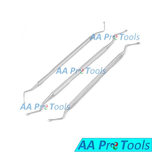 AA Pro: SET OF 3 Hemingway Bone Curette # 0,1,2 Dental Surgical Instruments New