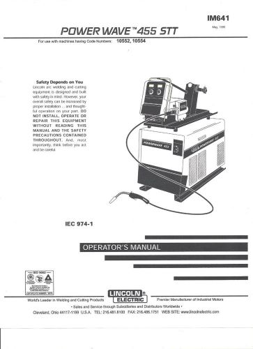 A Lincoln Electric  ( POWER WAVE 455 STT ) Welder Operators  Manual) Copy