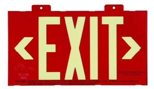 Glo-brite glo brite 7011-b 8.25-by-15.25-inch single face eco exit sign with for sale
