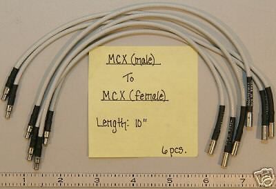 (6) MCX(Male) to MCX(Female) 10&#034; Cables