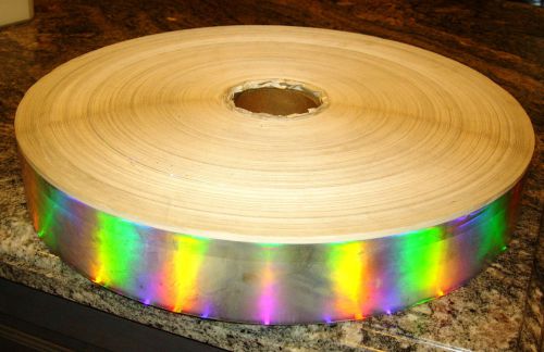 HOLOGRAPHIC RAINBOW STICKER STRIP 15ftX2.5&#034; peel off back label sticker border