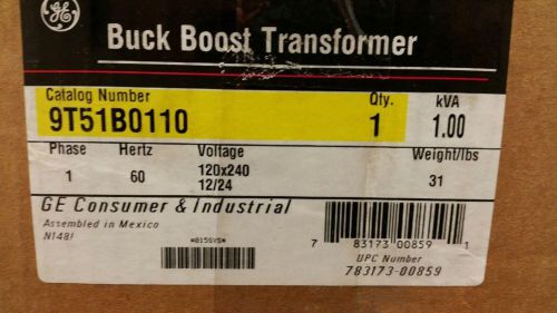 NEW GE 9T51B0110 SINGLE PHASE 60HZ 120/240V BUCK BOOST TRANSFORMER 1KVA NEMA 3R