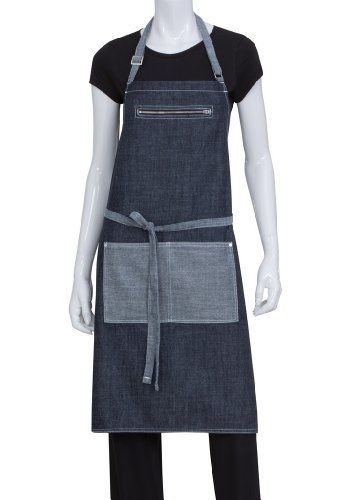 Chef Works AB034-IBL-0 Manhattan Bib Apron, Indigo Blue