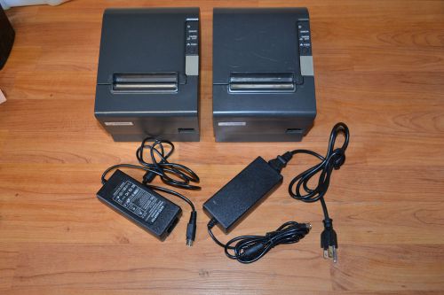 Lot of 2 Epson TM-T88IV M129H Thermal Printer USB INTERFACE Power supply