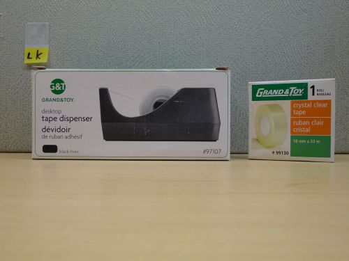 NEW DESKTOP TAPE DISPENSER 1&#039;&#039; CORE AND ROLL OF TAPE YLK