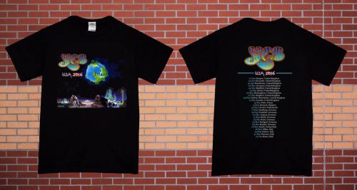 New Yes USA Tour 2016 Date Black T-Shirts Tee Shirt Size S - 5XL