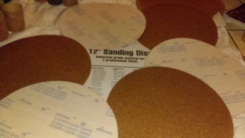 Lot of 6 12&#034; sanding disc velcro garnet 80 grid shopsmith shop smith for sale