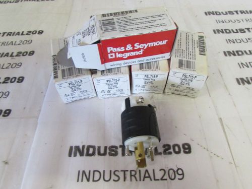 (5) PASS &amp; SEYMOUR LEGRAND TURNLOK PLUG PSL715-P 15A 277VAC NEW IN BOX