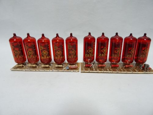 10 x FUNKWERK Z574M RED GERMAN NUMERIC NIXIE TUBES // USED !!