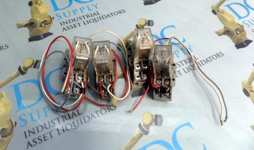 OMRON LY2 220 / 240 VAC RELAY W DAYTON 2A582E 10 A 30 VAC BASE LOT OF 4